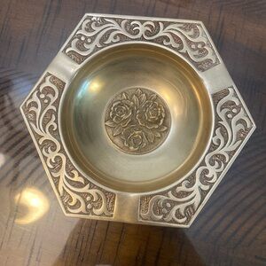 vintage brass ashtray
